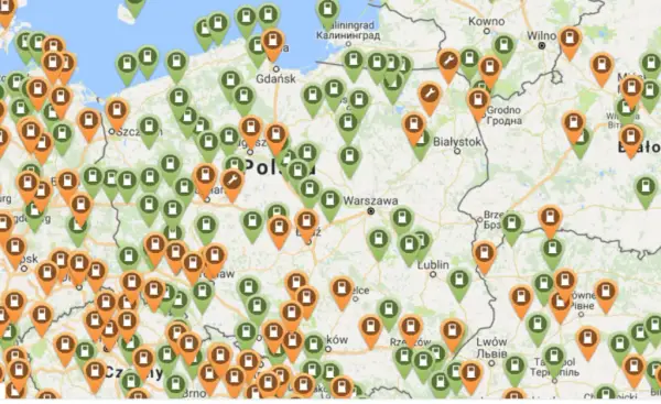  Stacje ładowania samochodów elektrycznych - znajdź na interaktywnej MAPIE Polski 